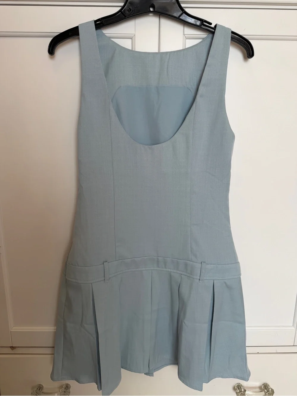 Altar'd State Light Blue Pleated Mini Dress- Just add boots!